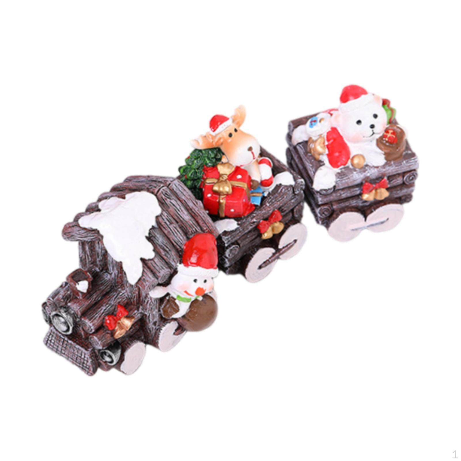 

Рождественский поезд Декор Симпатичная вечеринка Фестиваль Ремесла Дисплей Настольная центральная часть Скульптура Статуя из смолы