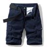 Men's Plus Size Cargo Shorts: Loose-Fit, Mid-Length, Multi-Pocket, Pure Cotton, Breathable, Casual.
