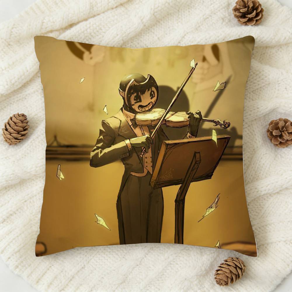 

BBendy And The Ink Machine Doublesided Printed Square Decorative Cushion Cover for Sofa Living Room Home Decor 30x30 cm
