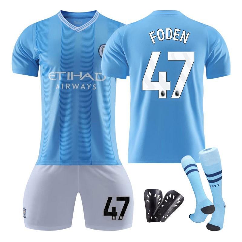 2324 Manchester City Home Football Uniform Harland Set Children's Adult Student Uniforms Men's Women's Jerseys Fans