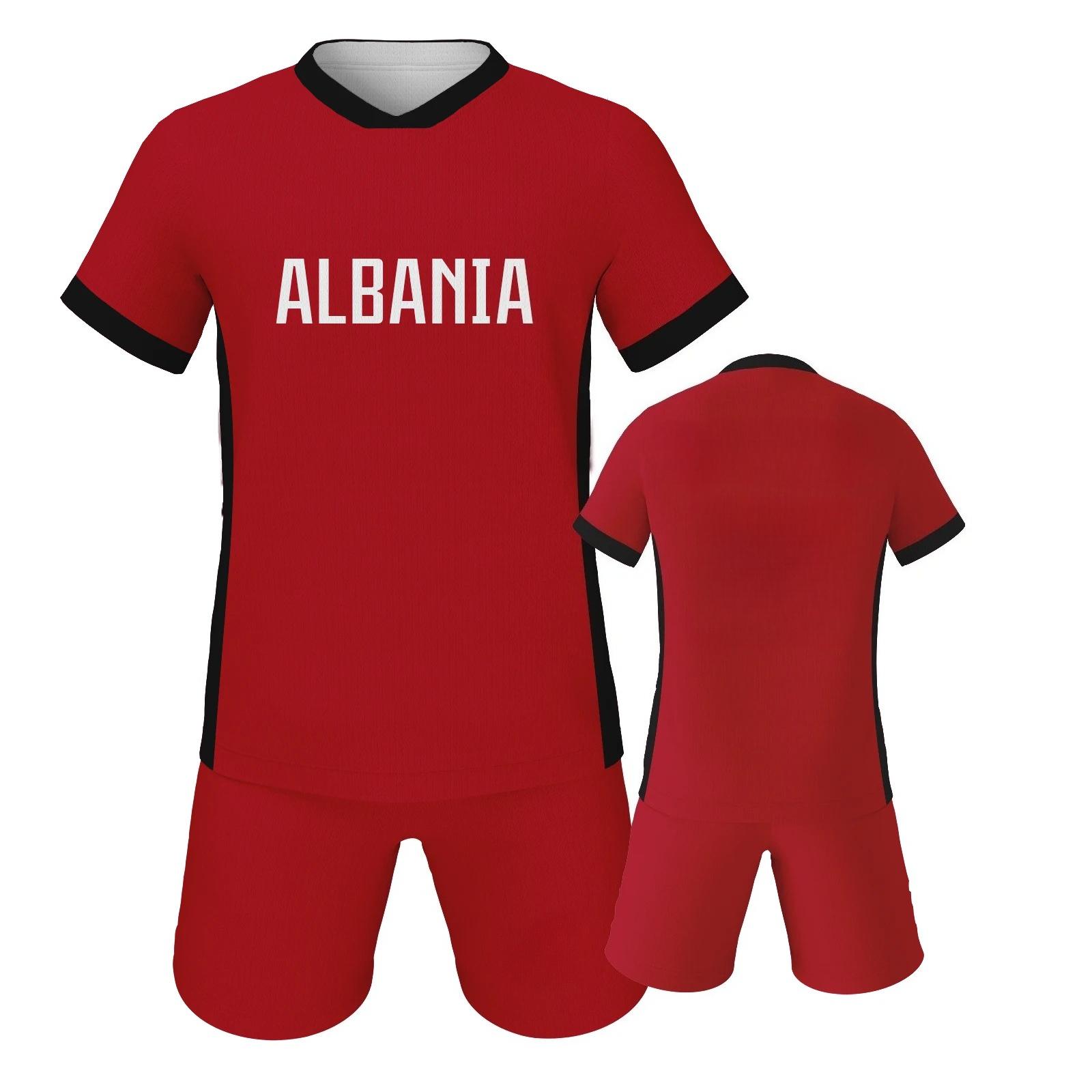 Albania Soccer Jersey Football Kit Soccer Team Shirts Shorts Fans Gifts XS