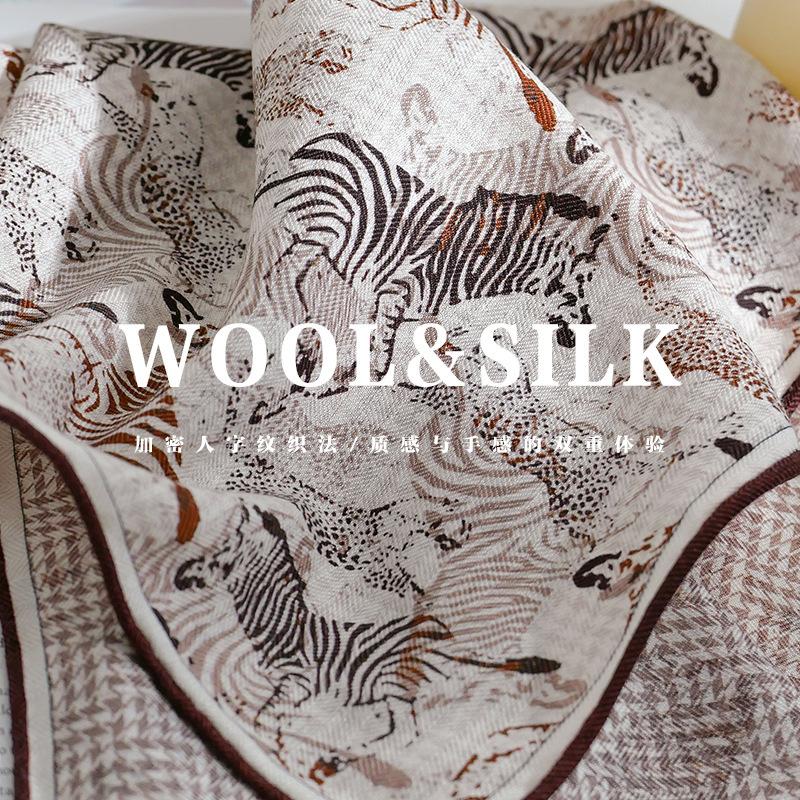 70% wool 30% Real Silk Scarf Women Shawls Wraps Foulard Scarves Pashmina Female Hijab Bandana bufanda Square elegant Kerchie
