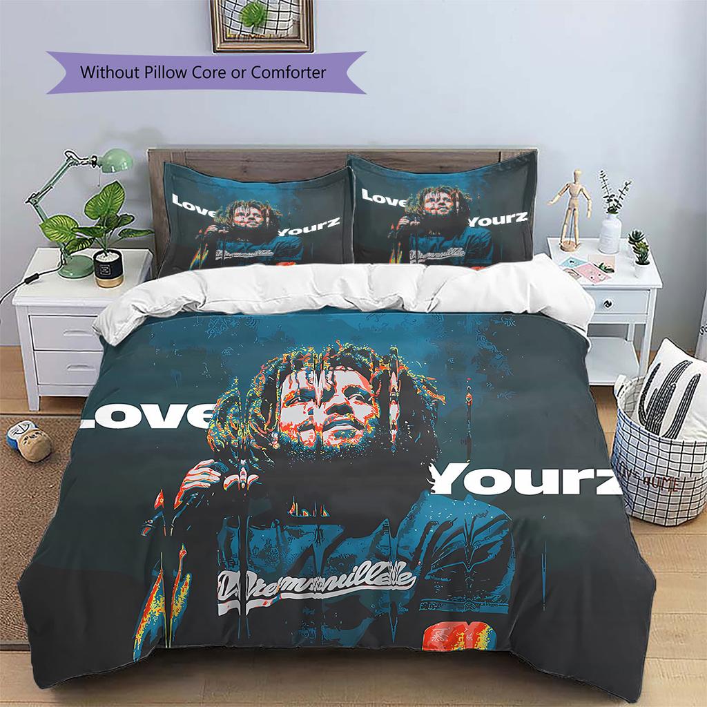 Jcole Muster Bettwäsche Steppdecke Set Bettbezug Kissenbezug Heimdekoration Geburtstagsgeschenk (1 Bettbezug + 2 Kissenbezüge, ohne Füllung)