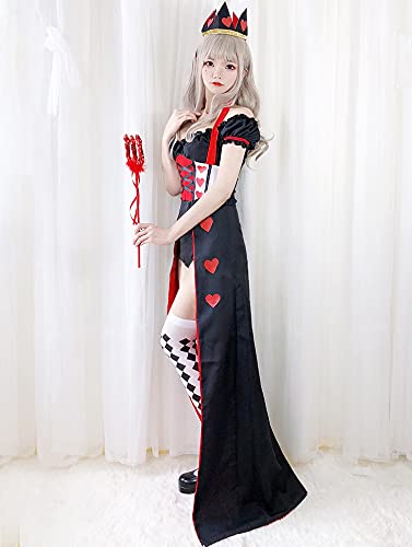 [Milky Time] Queen of Hearts Halloween Cosplay Alice Costume Alice in Wonderland Costume Queen of Hearts