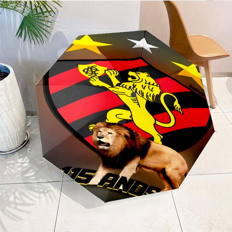 Sport Club Football Crest Printed Automatic Umbrella, 8-Frame for Travel, Camping, Casual Umbrella, Essential Gift for  for Family and Friends