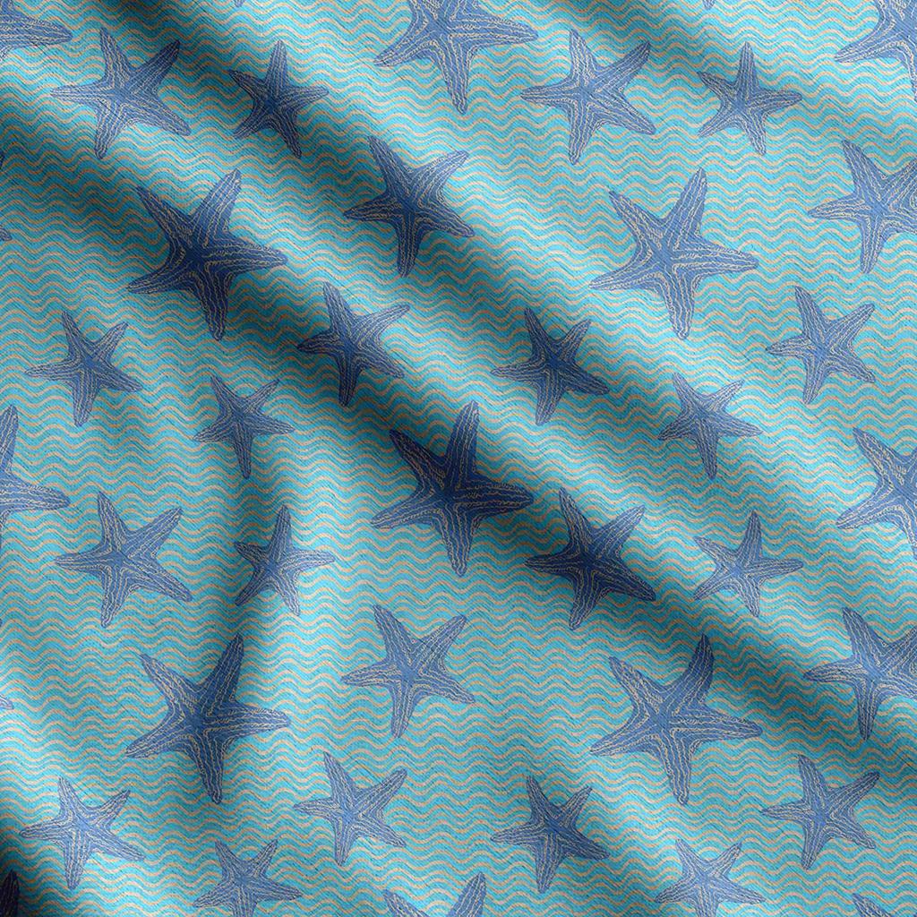 Soimoi Nadruk z muszli morskich, bawełniany kambryk, tkanina pikowana sprzedawana na jardy o szerokości 42 cali, średniej grubości tkanina bawełniana,