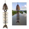 2PCS Fish Windchime,Fish Skeleton Windchime,Fish Bone Cast Iron Wind Chimes Vintage Metal Wind Chimes Outdoor Soothing Dura