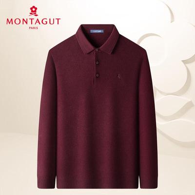 MONTAGUT Men's Polo Collar Knit Sweater