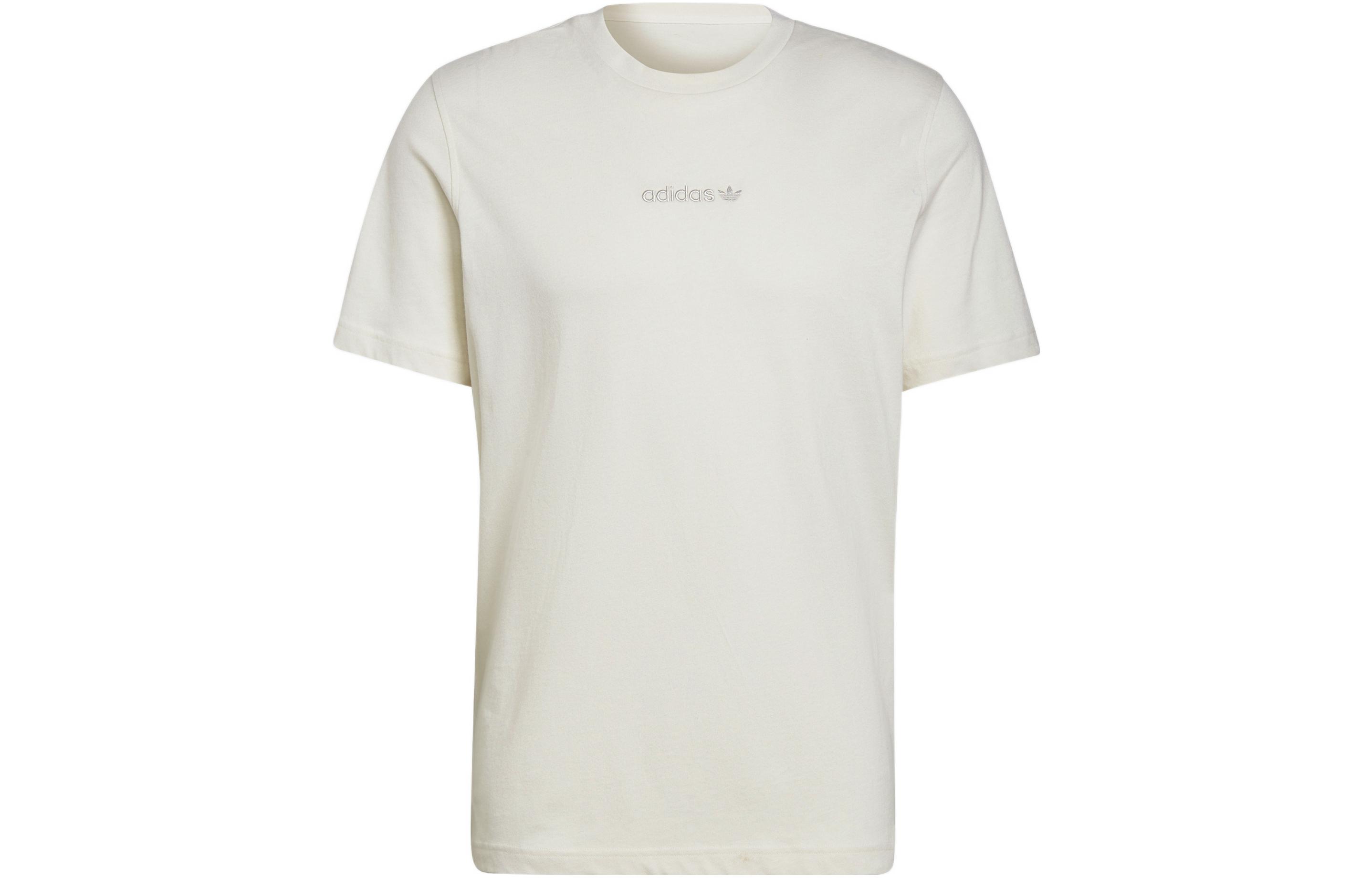 Adidas Originals T Shirts Men s White Crew Neck Moderate Straight Fit HP0443 S