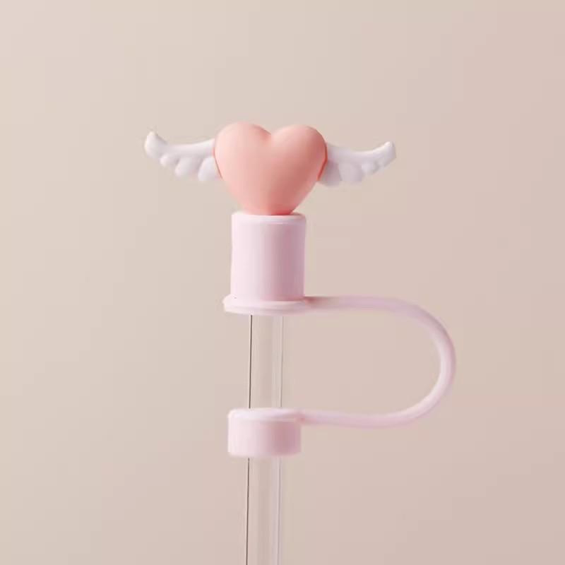 Cute Strawberry Straw Cover Caps For Stanley Cup 40 oz Tumbler Accessories Kawaii Silicone Straw Toppers Cap For 10mm Straws