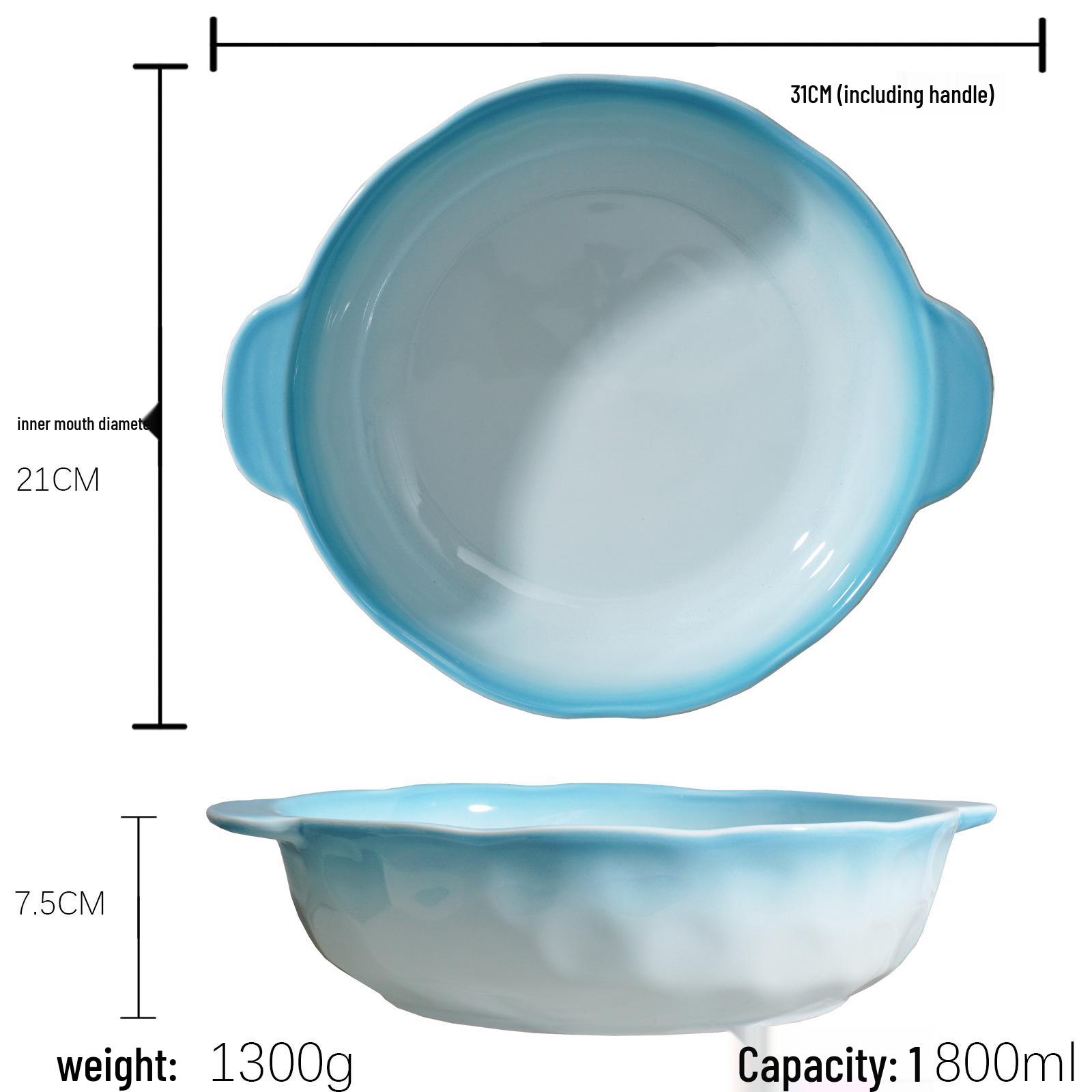 

14-дюймовая керамическая миска с двумя ручками для рыбы с квашеной капустой и супа, в стиле Мао Сюэ Ван