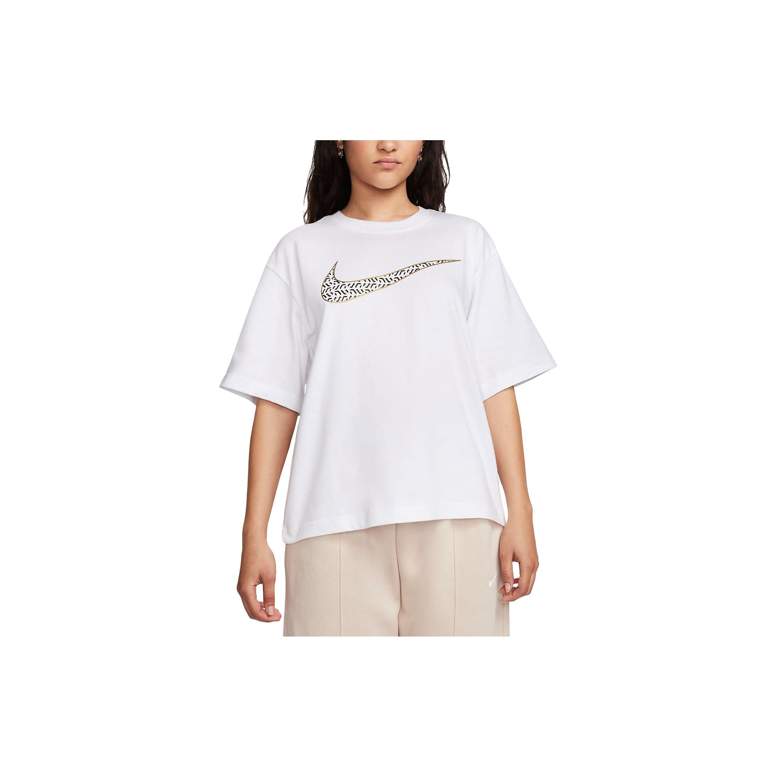 

New Nike Drop Shoulder Sleeve T Shirt Women s White FJ2714-100 L