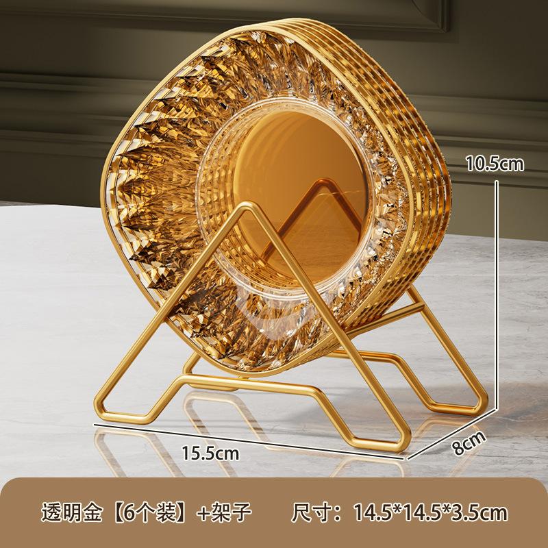 Transparent Fruit Plate, Living Room Household Coffee Table, Snacks, Candy Box, Grid Dried Fruit Plate, Nut Plate