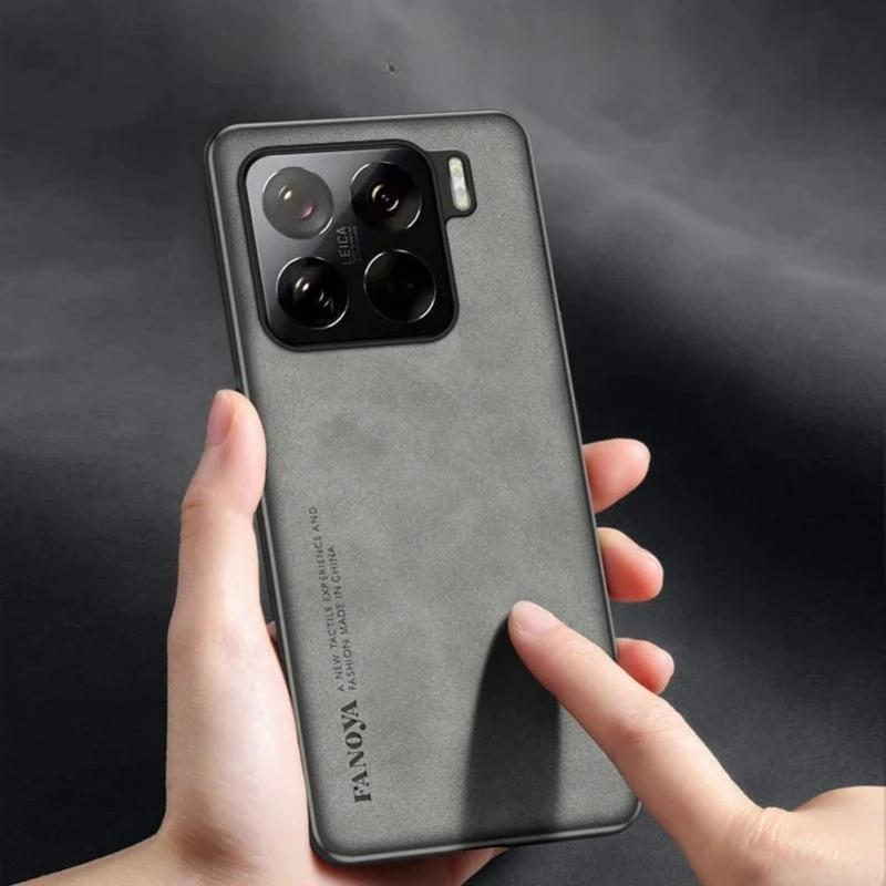 Cases For Xiaomi 15 Matte Lambskin PU Leather Case For Xiaomi 15 Pro 14T 14 Ultra 13T Turbo4 POCO X7Pro Soft Frame Shockproof Cover