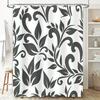Classic Floral Shower Curtain Fabric Home Decor Waterproof Bath Accessories 180x240cm Grey White Black Pattern