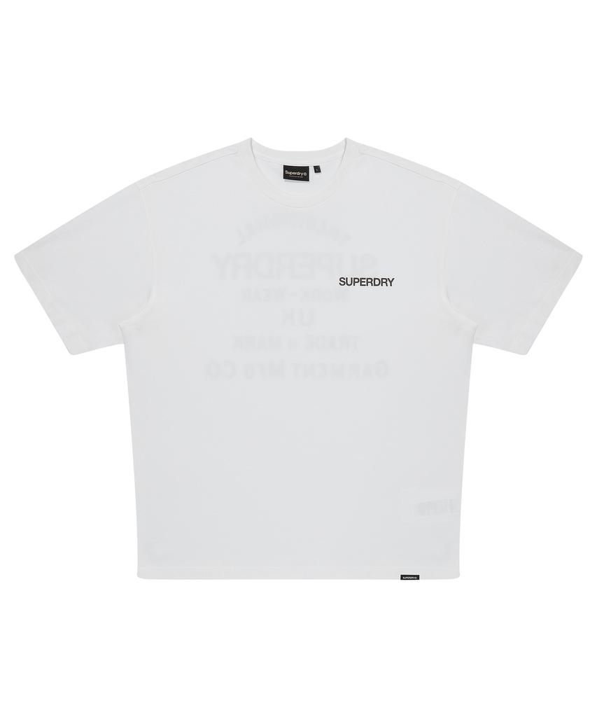 Syupeodeulai Work Label Graphic Short Sleeve T-Shirt White Sduiscq71Wht
