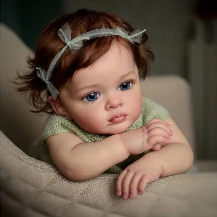 22-Zoll-niedliche Tutti-Reborn-Puppe, 60 cm, handgemachte, verwurzelte Haare, Simulationspuppe, tragen schöne gestrickte Kleidung, Baumwollkörper, Wiedergeburtspuppe, Kinder, Spielkamerad, Spielzeug