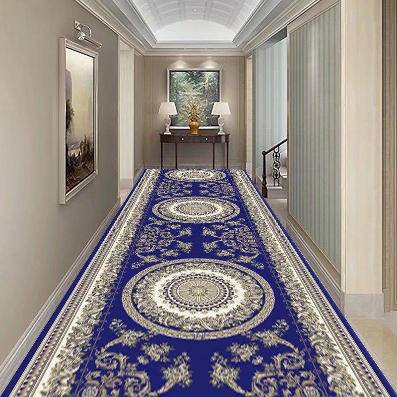 Retro European Long Corridor Carpet Runner Washable Strip Rug for Home Hotel Hallway Decor Villa Stairway Floor Mats