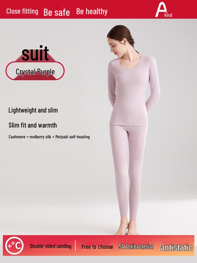 

Women s German Cashmere Thermal Underwear Set - Thickened for Autumn & Winter L (100-115 Jin)