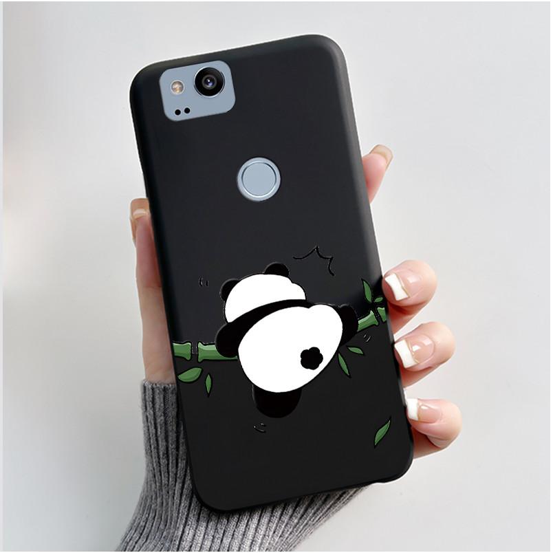 Cute Case For Google Pixel 2 / Pixel 2XL Printing Shell Pixel 1 XL Pixel1 Protective Cover Soft Silicone Cartoon Black Casing