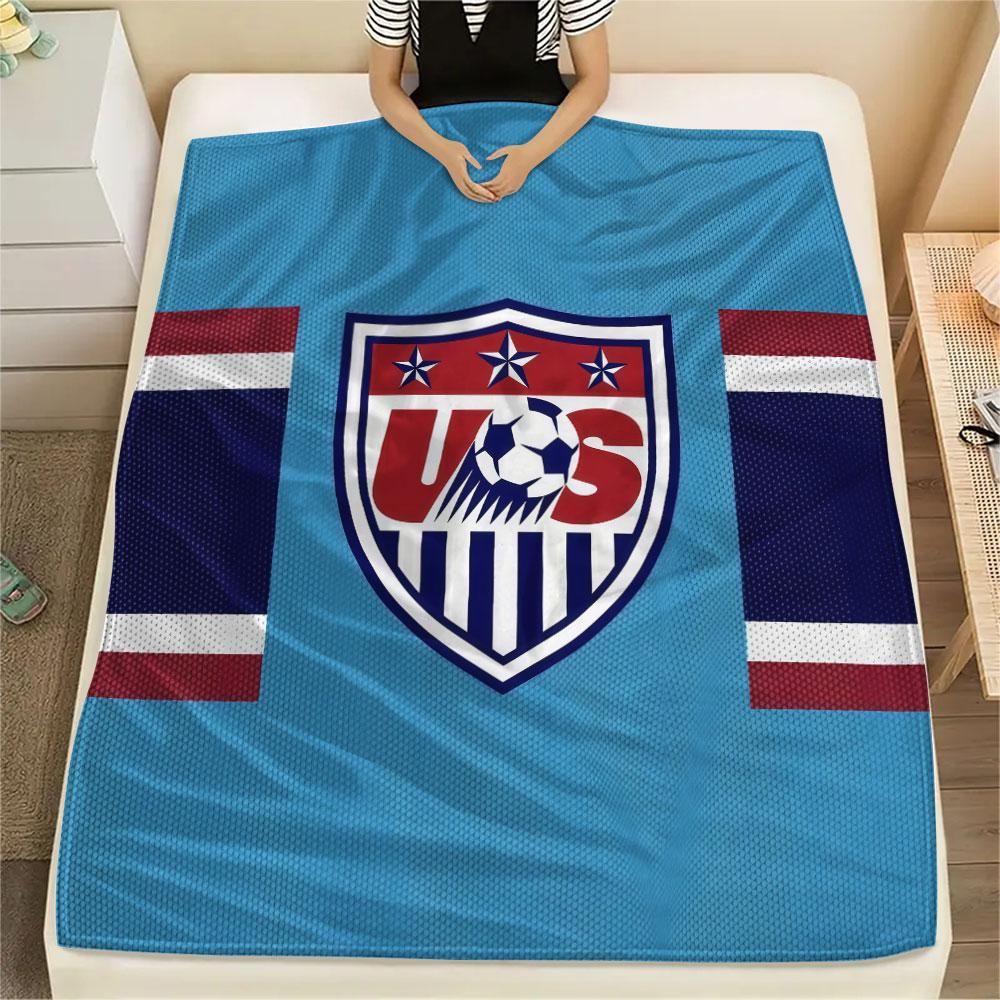 USA Fußball bedeckte Flanelldecke, weicher Überwurf für Schlafzimmer Sofa, waschbar, Fußballfanartikel, tolles Geschenk.