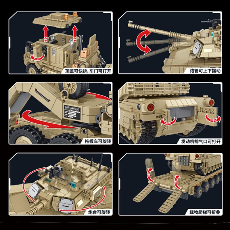 Seria Militară Vehicul Port-Rachete US M983 Vehicul Transport Tancuri M10170 Vehicul Blindat JLTV Jucării Dificile cu Piese de Construcție