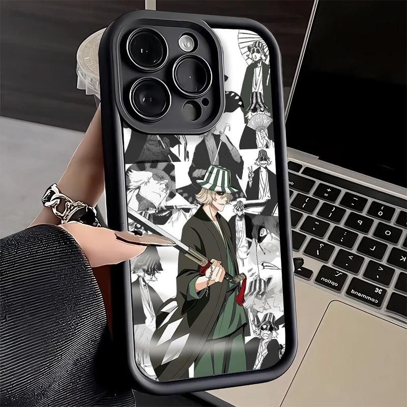 Phone Case for iPhone 17 Air 16E 15 16 Pro Max Bleach Anime Ichigo Kenpachi Cover 14 Plus 13 12 Mini Soft Shell Silicone Fundas