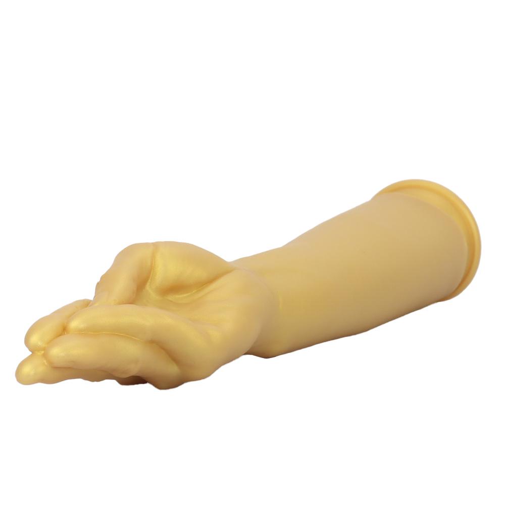 Plug Anale a Pugno in Silicone Dorato per Uomo - Dilatatore Extra Large Masturbatore Finto Braccio
