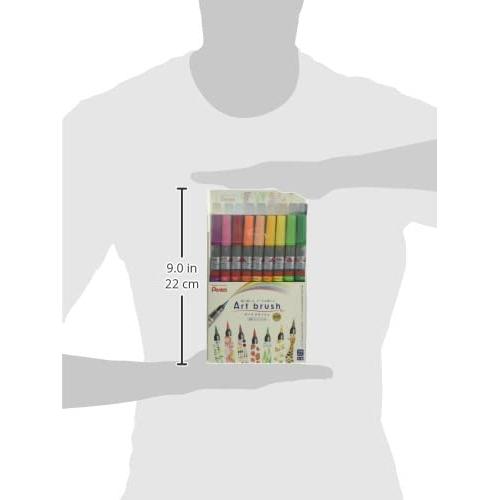 Pentel Color Brush Pens Art Brush 18-Color Set XGFL-18ST - Vibrant Calligraphy & Drawing Markers