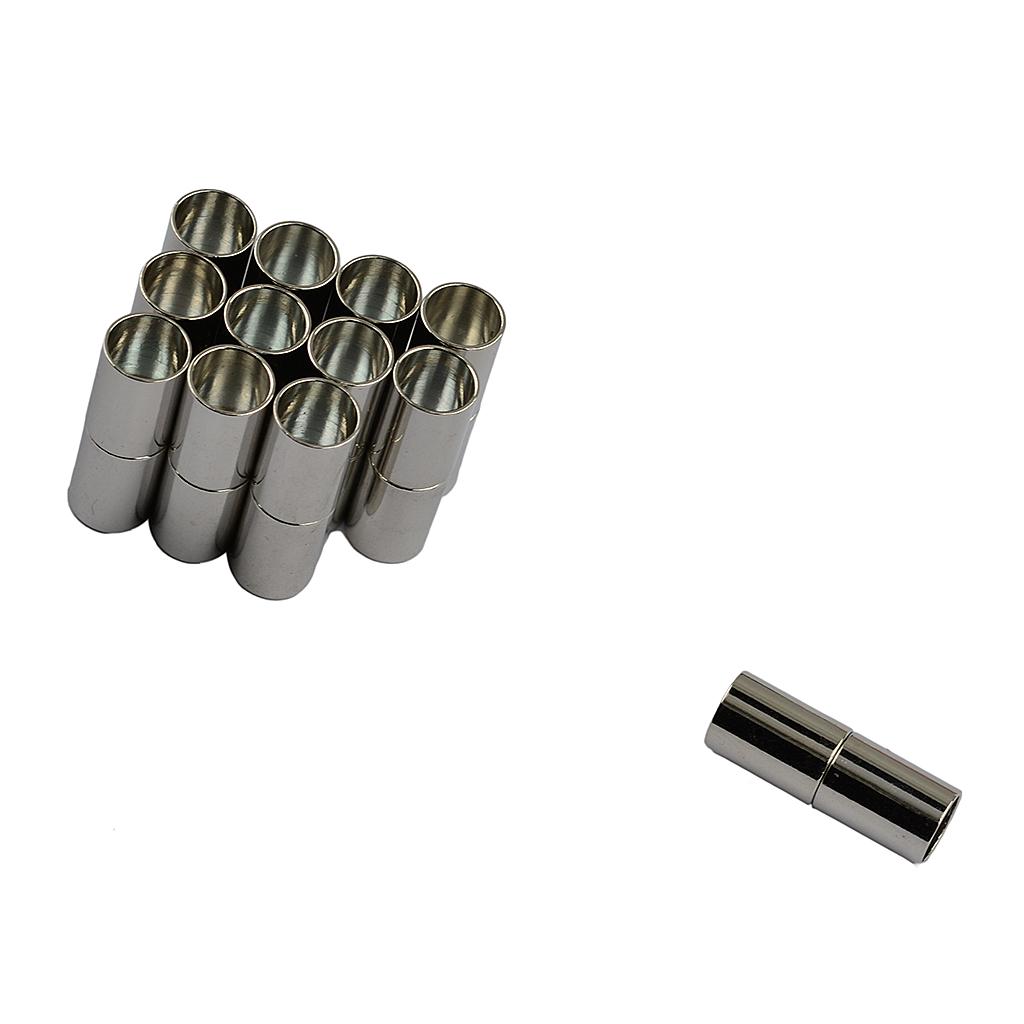 12 Sets Silver Plated Leather Kumihimo Magnetic Clasp Jewelry DIY Making