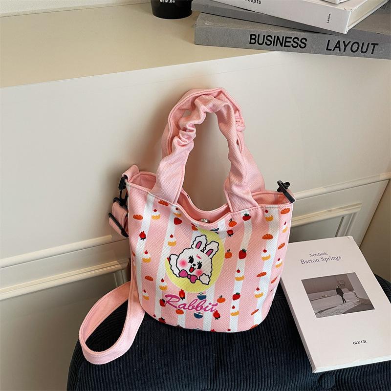 2025 New Korean Cute Portable Bucket Bag Fashionable Small Fresh Simple Casual High Value Shoulder Messenger Bag