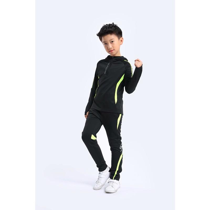 Children'S Football Jersey Set, Long-Sleeved Autumn And Winter Models, Velvet And Thickened Children'S Clothing, Football Training Jersey, Competition