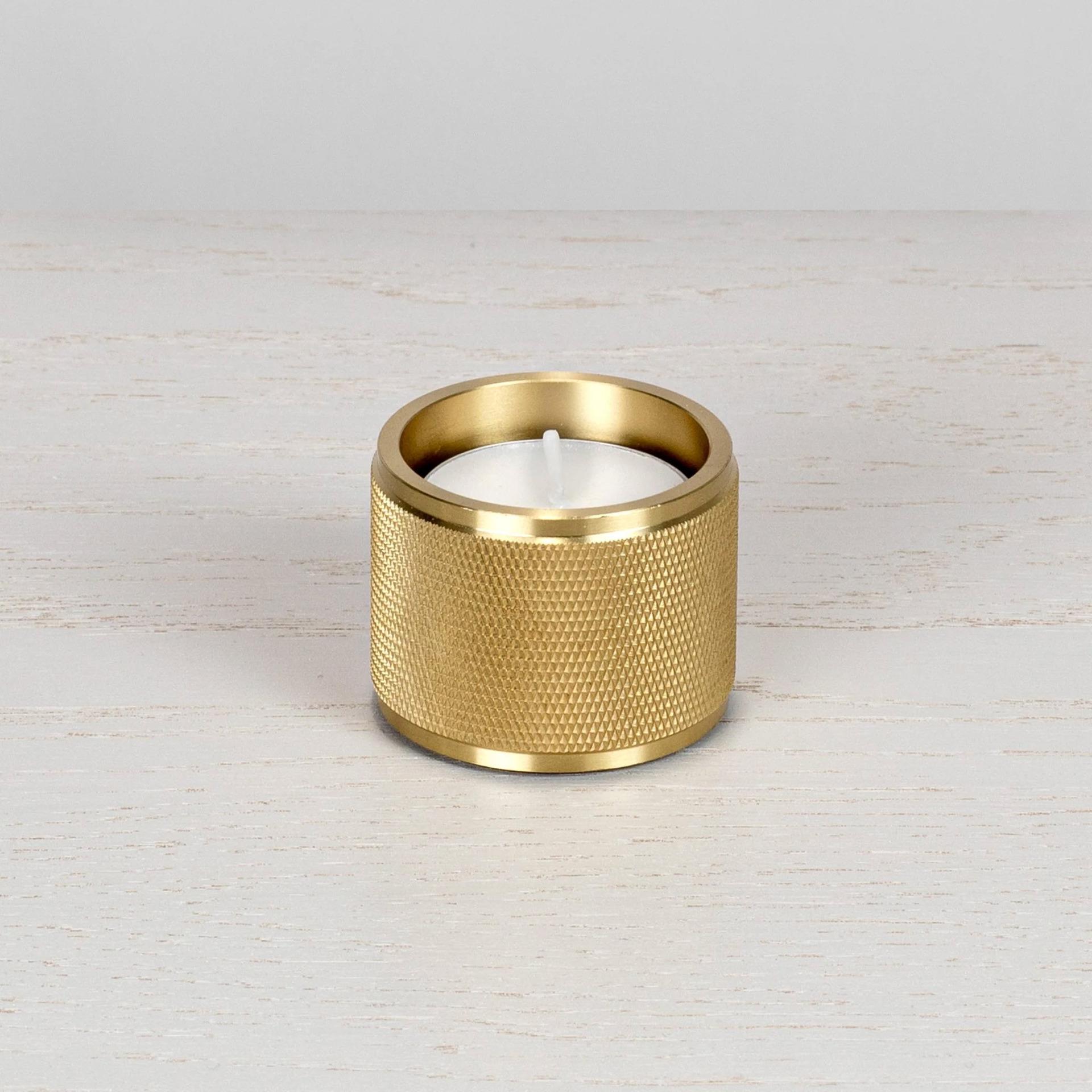 Engraved Gold Copper Knurled Candle Holder - Ideal for Weddings, Festivals, Parties & Gifts