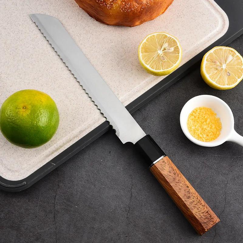 Japanese Baking toast saw knife for Bread serrated Cutting Stainless steel baking Baking cake damascus style Cook helper