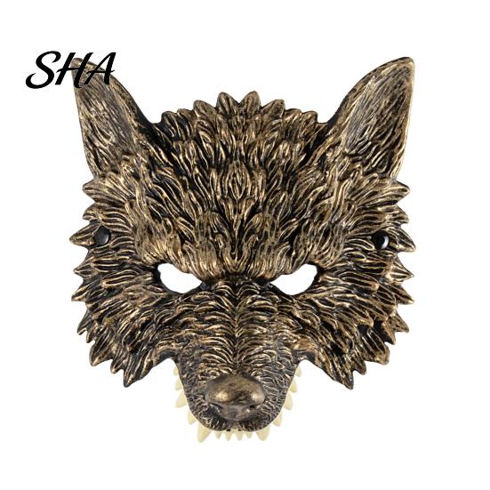 Outdoor Photo Wolf Mask 3D Head Mask, High Elastic Lightweight Comfortable Werewolf Flexible Cushioning Costume with Adjustable Strap for Halloween