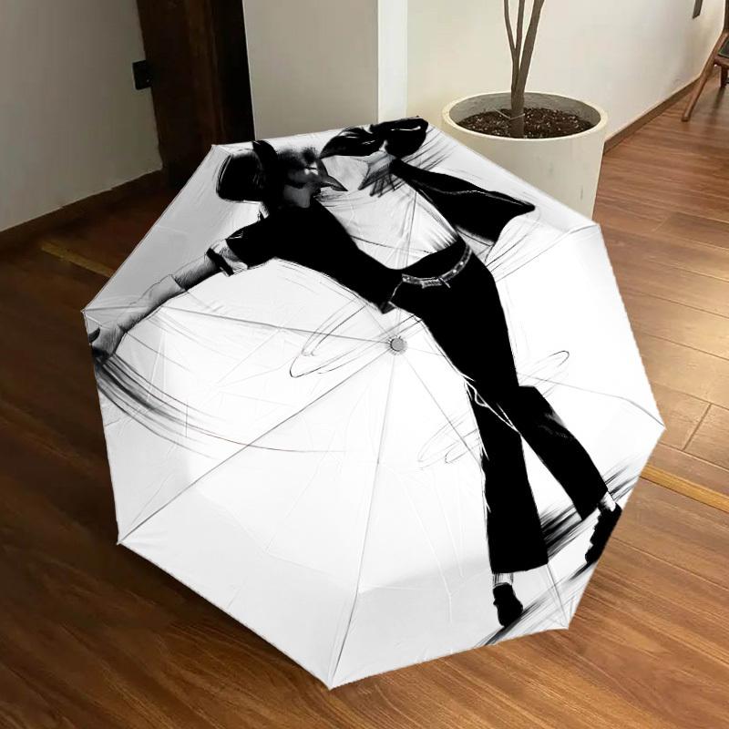 1pc Michael Joseph Jackson Dance Icon Automatic Folding Umbrella, Portable Collapsible Design, Casual Outdoor Accessory L1127047