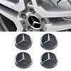 Hot Car Sticker 4Pcs/set 75MM Car Wheel Center Hub Cap Covers For Mercedes Benz  Black Badge Rim Cover Auto Style Decorate Acces