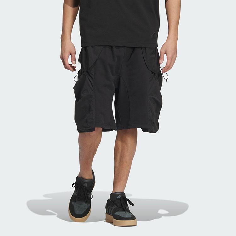 adidas Future Style Pletené Směsové Šortky Jednobarevné Minimalistické Pracovní Volné Sportovní Ležérní Šortky Pánské Šortky Černé JI9891