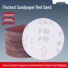 Red Flocked Sandpaper Discs for Metal and Wood Polishing