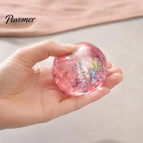 Stress Relieving Gadget Ocean Theme Relief Ball, Soft Shapeable Ball Sensory Toy, Toy No Rebound Transparent Squeeze for Anxiety Reduction