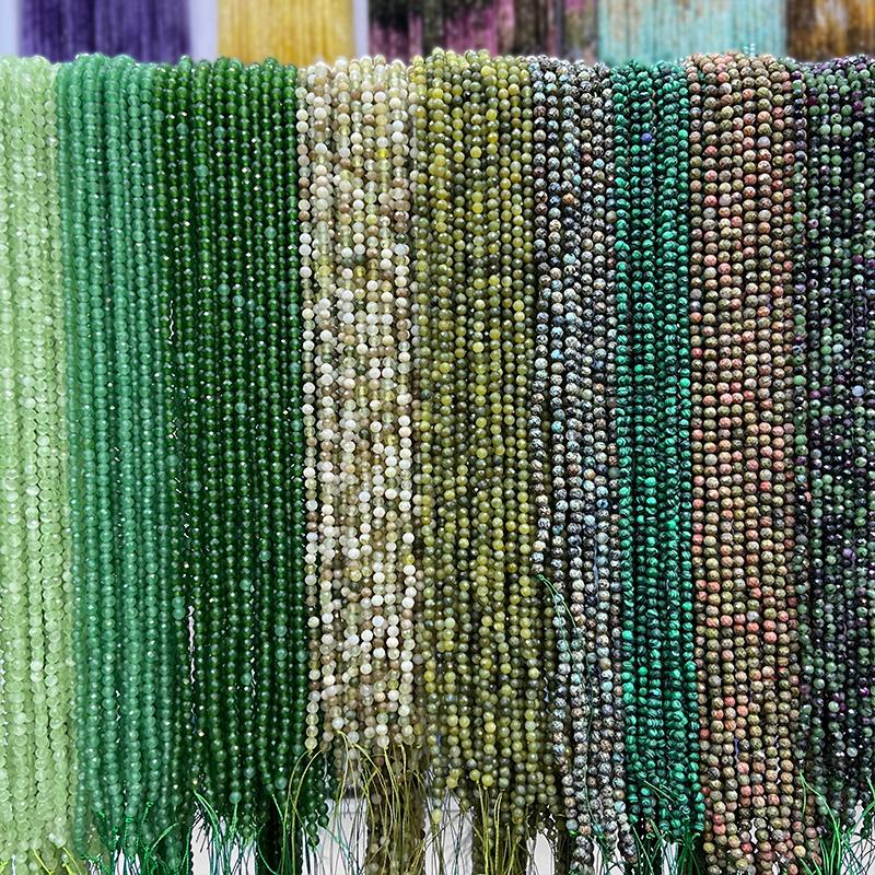 4MM Natural Faceted Quality Agates Crystal Jades Stone Beads Tiny Loose Green Yellow Pink Red Gem Bead For Jewelry Making DIY