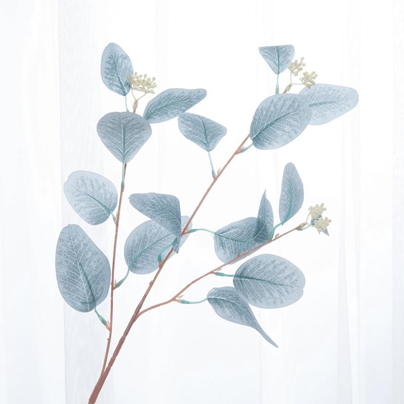Artificial Eucalyptus Leaves Flowers Branch Fake Plant Decoration for Wedding Home Flower Arrangement Blue Pink Eucalyptus Decor