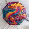 Dragon with Colorful Wings  pattern, automatic folding umbrella, portable and foldable design, 8 ribs, a Christmas or birthday gift.