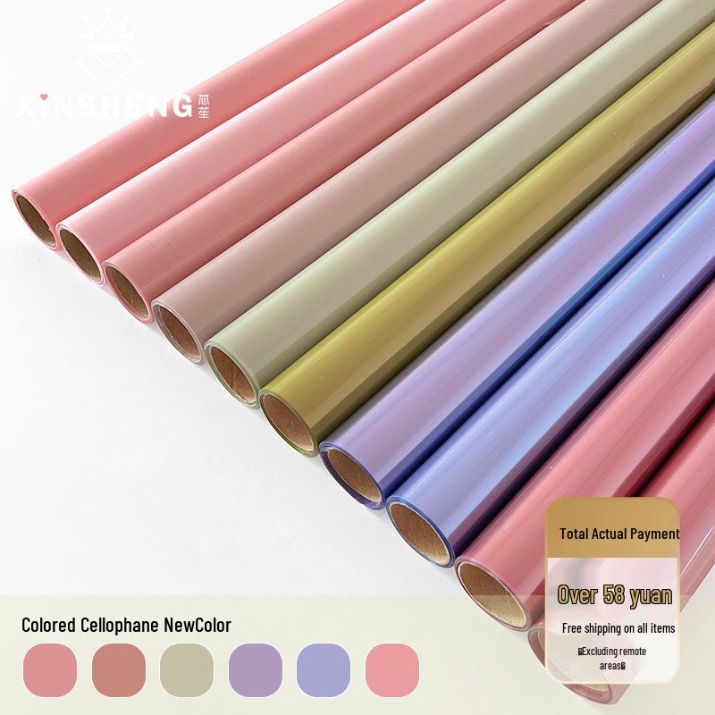 Solid Color Glassine Waterproof Floral Wrap for DIY Bouquets
