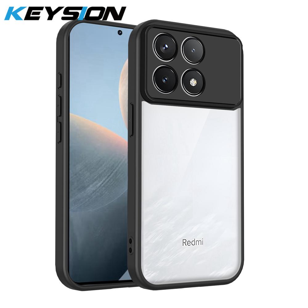 KEYSION Transparent Phone Case for Xiaomi POCO F8 Ultra Soft Silicone+PC Clear Shockproof Phone Back Cover for POCO F8 Pro