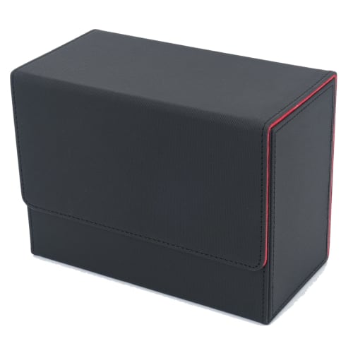 Hiro World Trade Deck Case, 1 PSA BGS 1/4" Screw-Down Compatible PU Leather Trading Card Case (Red, Medium Size)