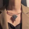 Hip-hop Punk Style, Simple and Fashionable CCB Heart-shaped Pendant Alloy Collar, Versatile for Daily Motorcycle Style