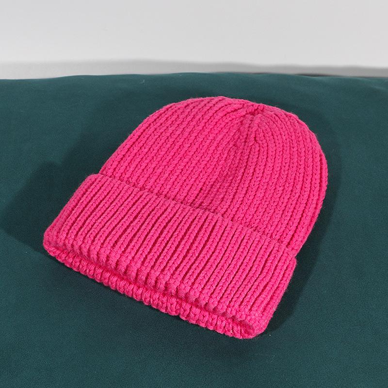 Hat for Women In Autumn and Winter Korean Style Versatile Knitted Hat Custom Embroidery Candy Color Wool Hat Warm Cold Hat Men's Trendy