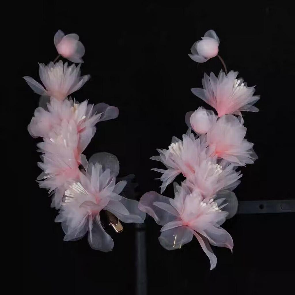 Headdress New Wholesale Girl Antique Fairy Gas Juan Yarn Ironing Flower Edge Clip Festival Performance Accessories