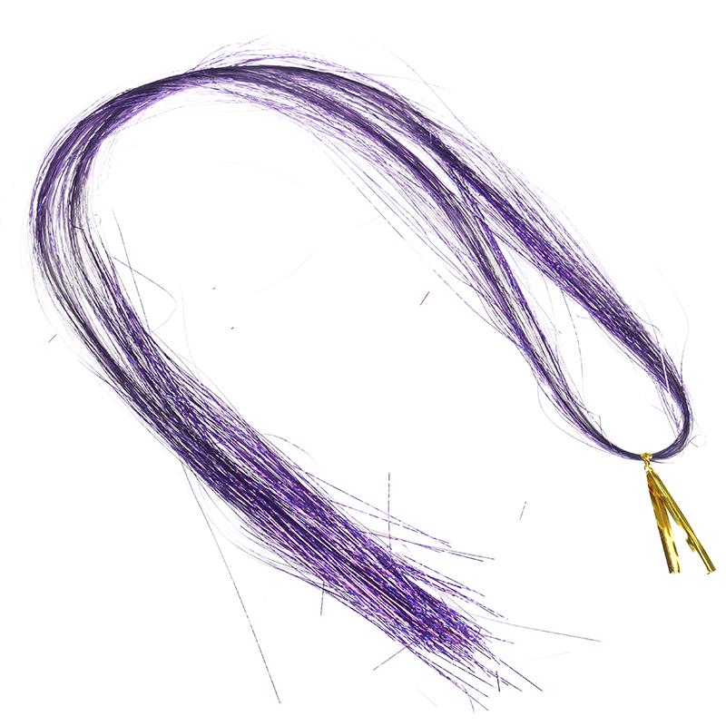 120pcs/lot Bling Hair Secoration Fashion Hair Tinsel Sparkle Glitter Extensions Highlights False Hair Strands Party Accessories